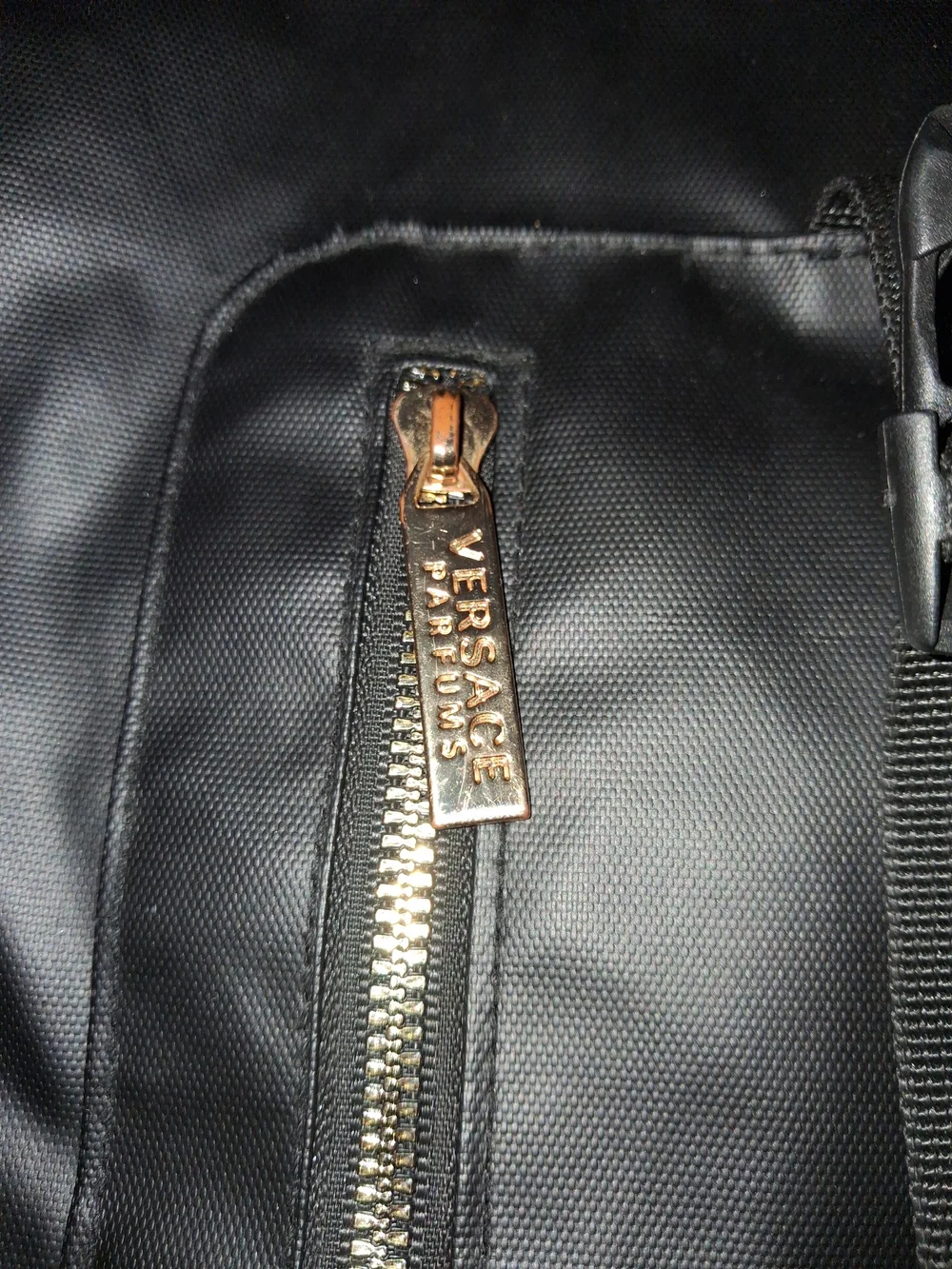 Versace Collection Black Men's Messenger Crossbody with Gold Zipper
